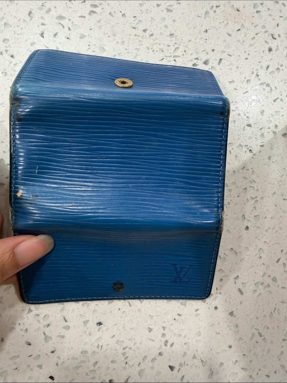 Louis Vuitton Blue Epi Leather Compact Card Holder